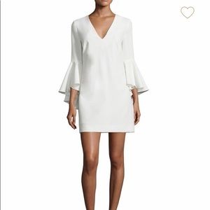 Milly white ruffle sleeve dress